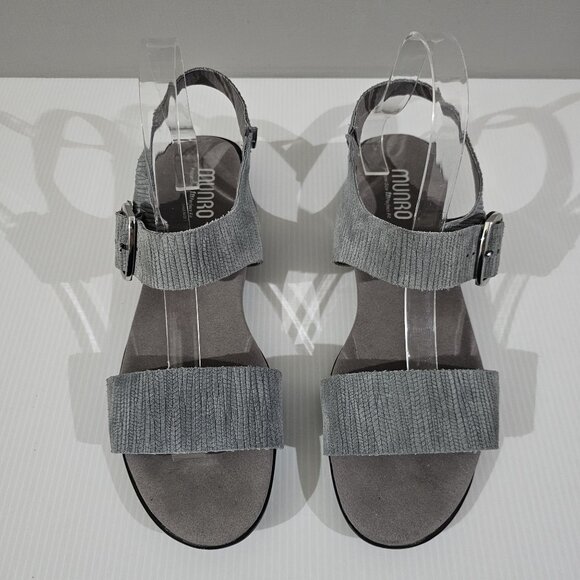 Munro Cleo Sandal Open Toe Gray Light Blue Leather Size 10 - Picture 6 of 13